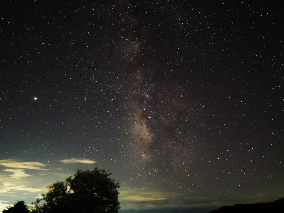 いて座の銀河と火星・土星